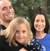 Jared with his wife Julie and their daughter